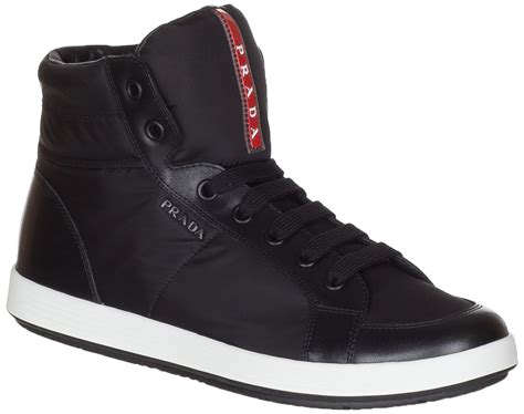 prada sneaker high|prada high top sneakers black.